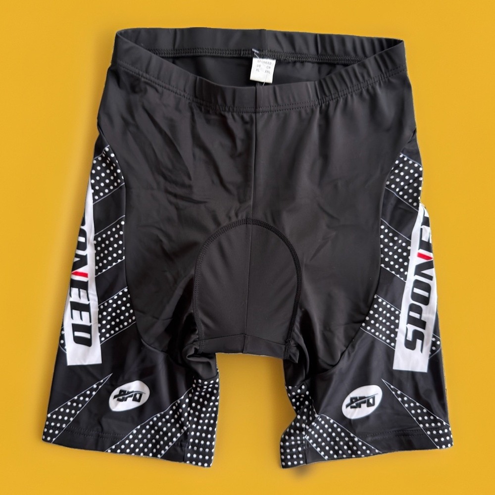 Sponeed Men's Padded Cycling Shorts Black Bike Bicycle Riding Size XL NWT